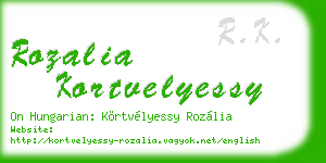 rozalia kortvelyessy business card