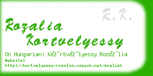 rozalia kortvelyessy business card